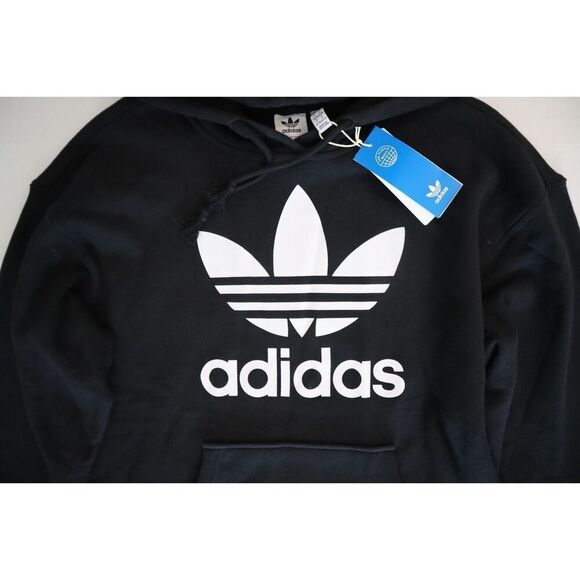 Adidas Originals IB7432 Women's Sz S Black Trefoil Pullover Hoodie Sweatshirt - Picture 6 of 10